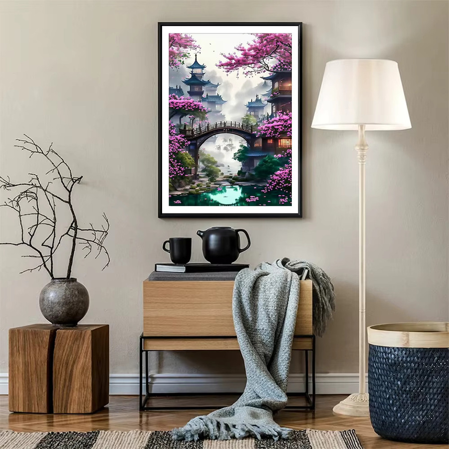 QIZITENG DIY Architektur Landschaft Muster Diamant Malerei Set, Bunt / Mehrfarbig - Bild 2