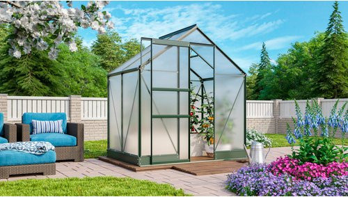 VITAVIA Gewächshaus Apollo Plus 2500 in Grün mit Aluminiumrahmen, B/H/T: 195 x 197 x 131 cm - Bild 1
