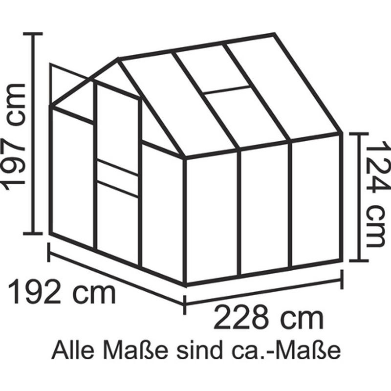 Vitavia Gewächshaus Calypso 4400 in Schwarz mit 4,4 m² und 4 mm HKP-Platten - Bild 4