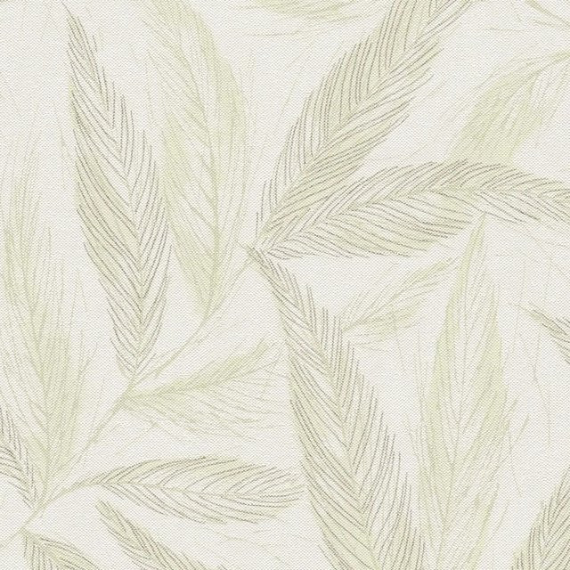 PROFHOME Florale Tapete mit metallischen Akzenten in Creme Grün Silber, Vlies-Tapete für Wohnzimmer, Schlafzimmer und Küche, Breite: 0,53 m, Länge: 10,05 m - Bild 1