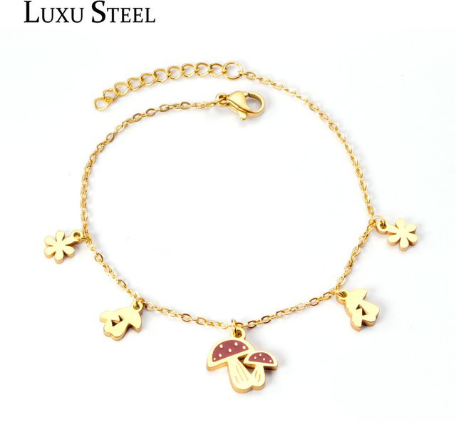 LUXUSTEEL Gliederkette Edelstahl, Gold, Perle, Damen - Bild 1