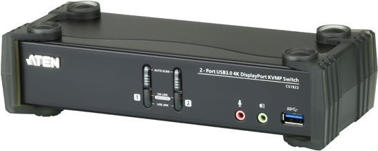 ATEN CS1922 2-Port USB 3.0 4K DisplayPort KVMP Switch in Schwarz - Bild 1