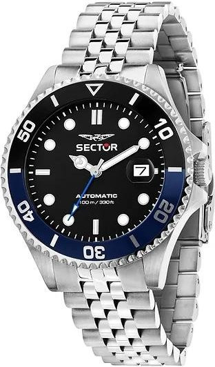 Sector Armbanduhr Edelstahl, Automatik, schwarzes Zifferblatt, 43 mm, Herren - Bild 1