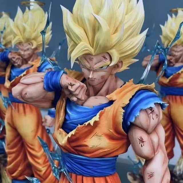 Bandai Dragon Ball Z Son Goku Super Saiyajin 2 Actionfigur mit LED-Basis aus PVC, Höhe: 34 cm - Bild 1