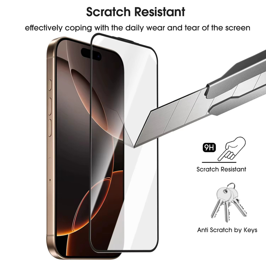Bolomboy HD Displayschutzfolie aus gehärtetem Glas für iPhone Modelle, transparent - Bild 3