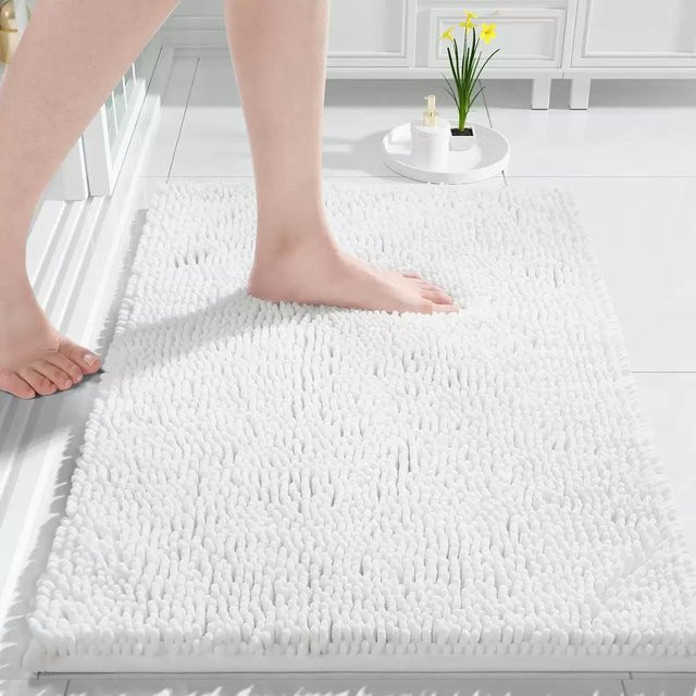 Saugfähige und rutschfeste Chenille Bodenmatte für Badezimmer und Schlafzimmer, B/B: 40 x 60 cm - Bild 1