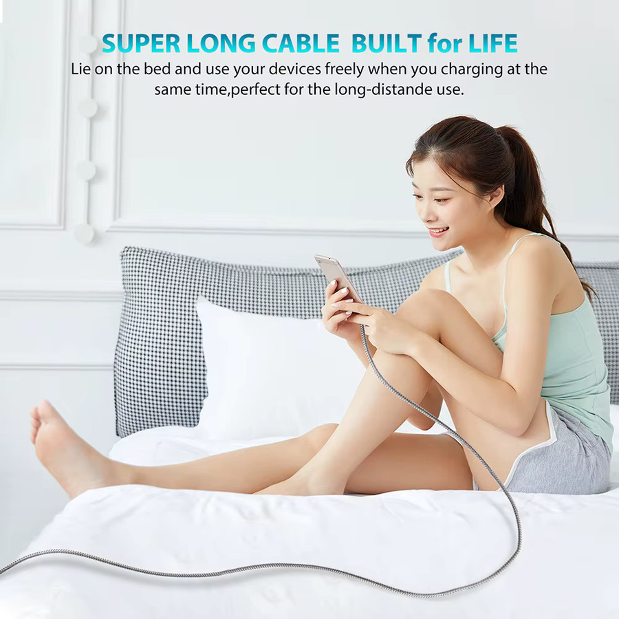 3M USB-C zu USB-C Verlängerungskabel 60W PD Schnellladekabel mit Datensynchronisation, Grau - Bild 4