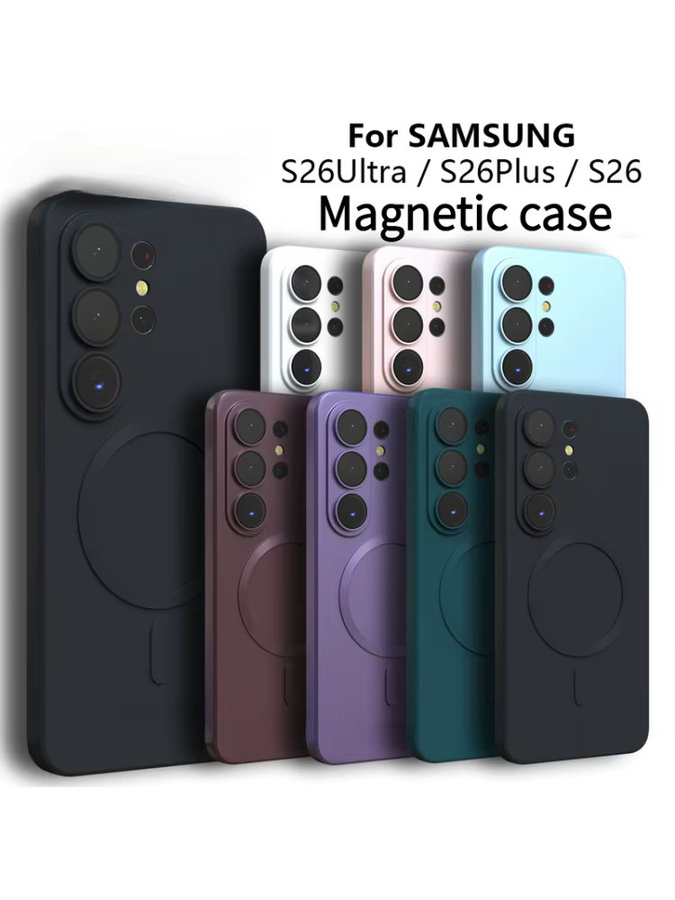 Magnetische Matte Handyhülle für Samsung Galaxy S26 Ultra S25 S24 S23 FE S22 S21 S20 Plus Note 20 Ultra mit MagSafe Kompatibilität in Schwarz - Bild 3