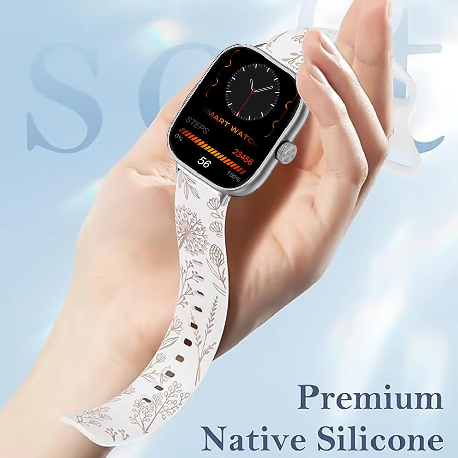 Geekthink Armband Silikon, Damen, Graviertes Löwenzahn-Design - Bild 4
