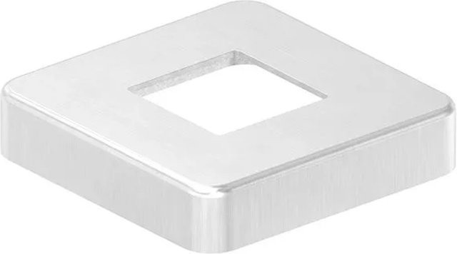 FeNau Abdeckrosette aus Edelstahl in Silber gebürstet für Vierkantrohr 40x40 mm, B/T/H: 9,6 x 9,6 x 2 cm - Bild 1