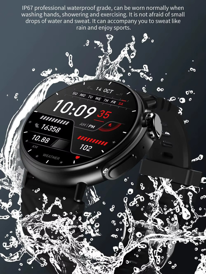 Uhoofit Smartwatch, Schwarz, Silikon, Herren, Damen - Bild 7