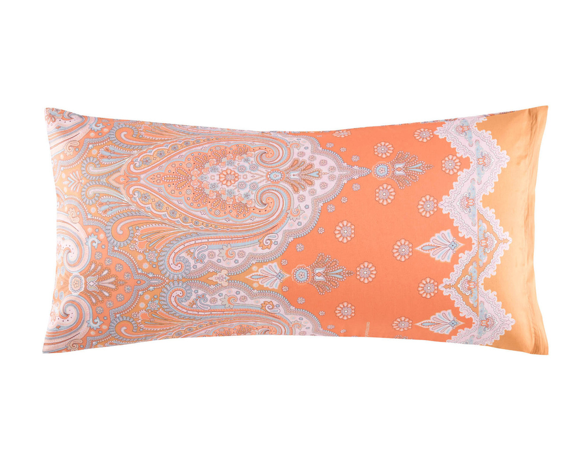 Bassetti Satin Kissenhülle ISOLABELLA in Orange mit grafischem Design, 65 x 65 cm - Bild 1