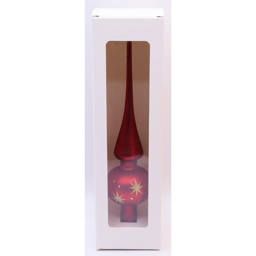 Vitbis Glas-Weihnachtsbaumspitze in Rot-Matt mit 6 cm Durchmesser - Bild 2