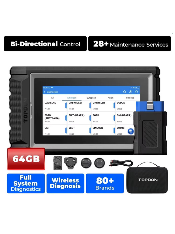 TOPDON ArtiDiag800 BT Diagnosegerät OBD2 Scanner mit Bluetooth und FCA Gateway-Zugang in Schwarz - Bild 6