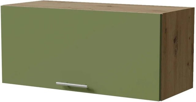 Feldmann-Wohnen Klapphängeschrank Brerra W4B/80 in Eiche Artisan und Farngrün Matt mit Blum Aventos Klappenbeschlag, B/T/H: 80 x 32,5 x 36 cm - Bild 1