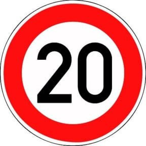 Verkehrszeichen VKZ.274-10 Ronde Durchmesser: 60 cm, Geschwindigkeitsbegrenzung 10 km/h, Farbe: Rot, Material: Aluminium, Folie: RA1 mit RAL-Gütezeichen - Bild 1