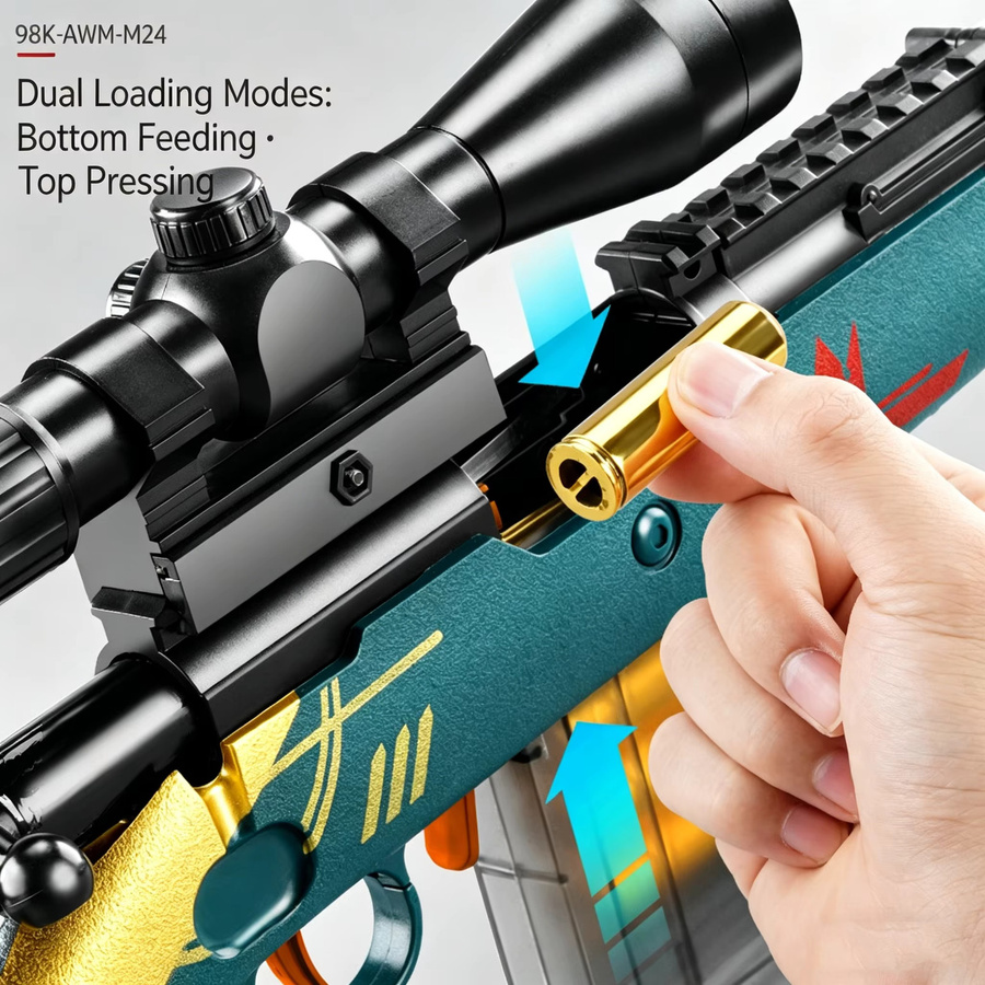 SALT POWER GUN Kar98k Modell, Spielzeugpistole, mit Auswurfgehäuse - Bild 4