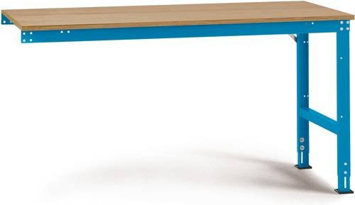 Manuflex Arbeits-Anbautisch UNIVERSAL Standard mit Multiplexplatte, Farbe: Licht-Blau, B/T/H: 200 x 80 x 76-87 cm - Bild 1