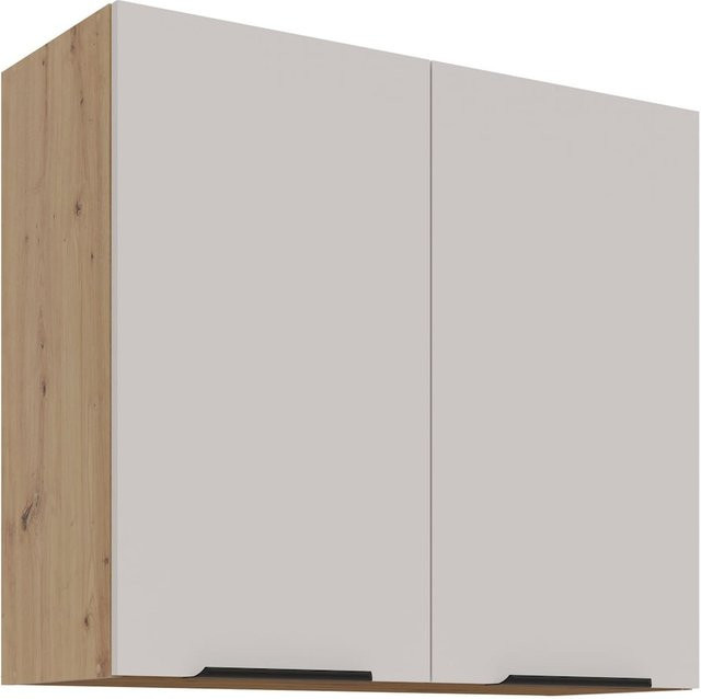 Küchen Hängeschrank SOLANO in Kaschmir Beige mit Einlegeböden und mattem Finish, Breite: 80 cm - Bild 1