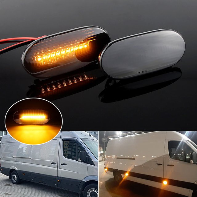 SAARMAT LED Seitenmarker Blinker Set mit sequentieller Lichtfunktion für Mercedes Benz Sprinter W906 und VW Crafter - Bild 1