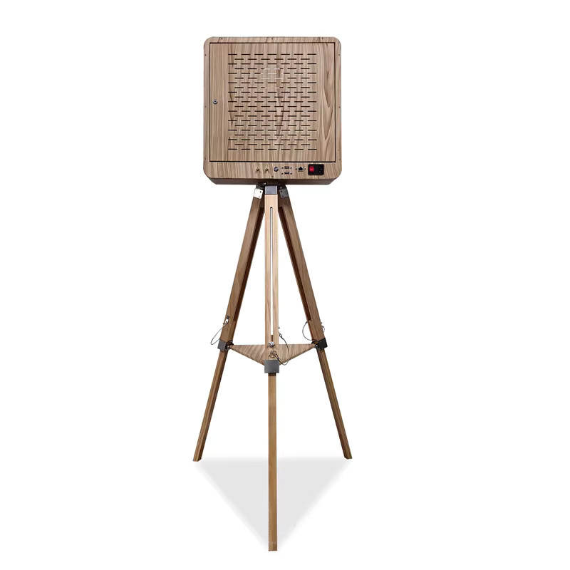 PYLV Fotobox im europäischen Retro-Stil mit Holzmaserung und 15,6-Zoll-Display in Braun - Bild 3