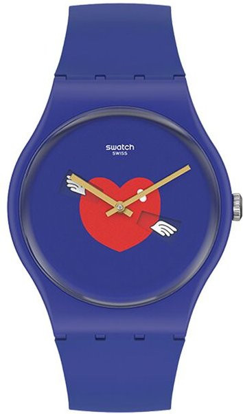 Swatch Armbanduhr, Quarz, Kunststoff, 41 mm, Blau, Herren - Bild 1