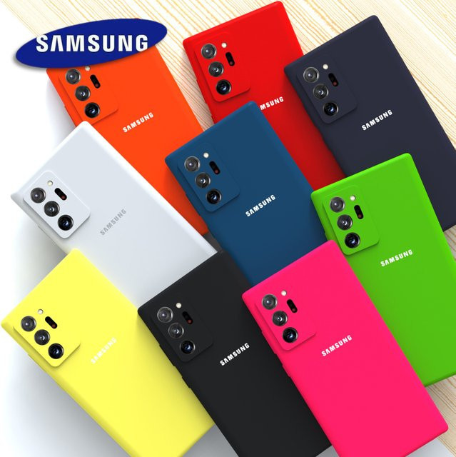 Original Flüssigsilikonhülle für Samsung Galaxy Note 20 Ultra, Note 20, A55, A35 und A15 in Blau, stoßfeste Soft-Touch-Rückseite - Bild 1