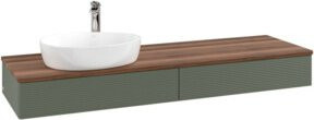 V&B Waschtischunterschrank Antao mit Frontstruktur, Wandhängend, Farbe: Weiß/Grau/Grün, B: 160 cm, T: 50 cm - Bild 1