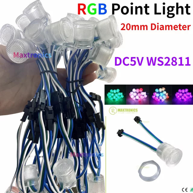 Wasserdichte WS2811 RGB LED Module mit SMD5050 Pixeln, Durchmesser: 20 mm, DC5V - Bild 1