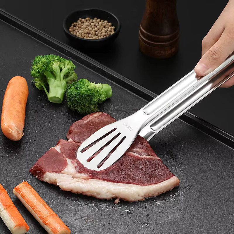 Kitchya Grillzange aus Edelstahl in Silber für Fleisch, Salat und Brot - Bild 4