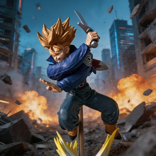 Bandai Dragon Ball Trunks, Anime-Figur, 28cm, Einzelfigur - Bild 1