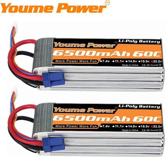 Youme RC Lipo Batterie, 6S 22,2 V 6500 mah 5200 mah, CE-gekennzeichnet - Bild 1