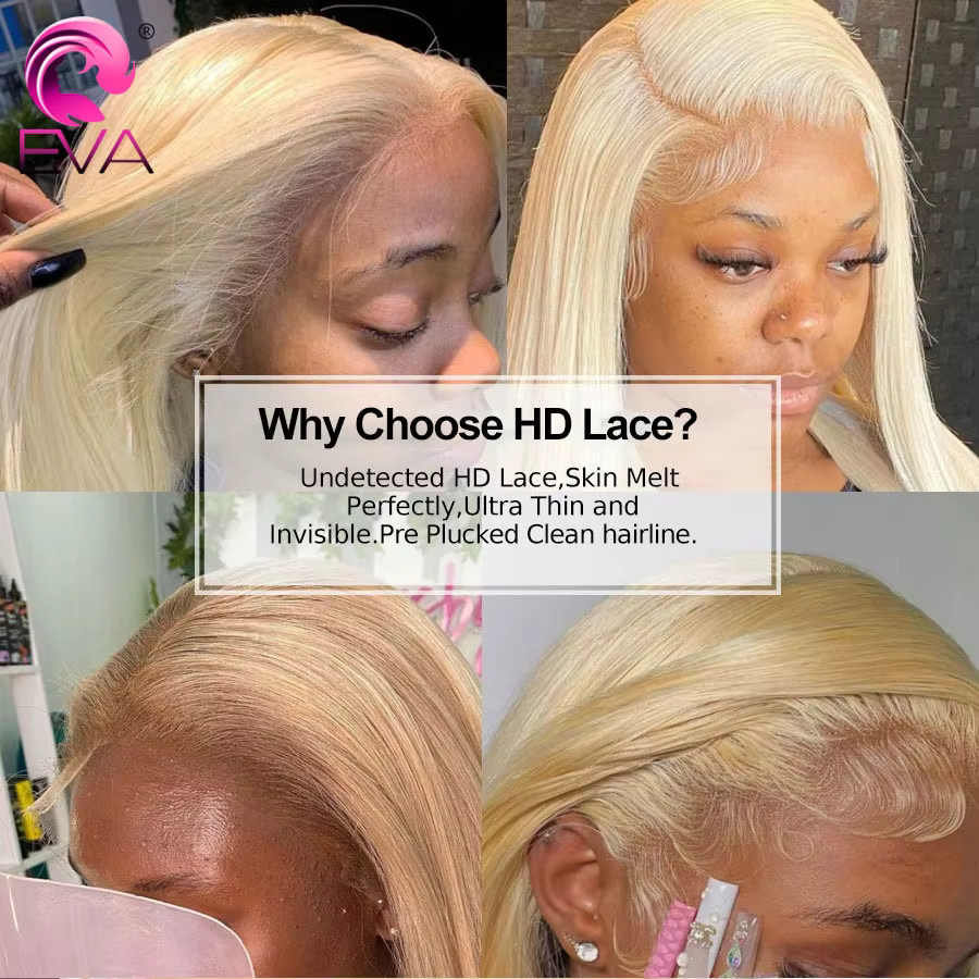 Eva Hair Lace Frontal Echthaar, 613 Blonde, gerade und gewellt - Bild 3