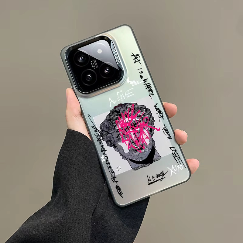 David Handyhülle für Xiaomi 15 14 13 12 11 Pro Ultra Laser Hartschale aus PC und TPU in Grau oder Transparent - Bild 2