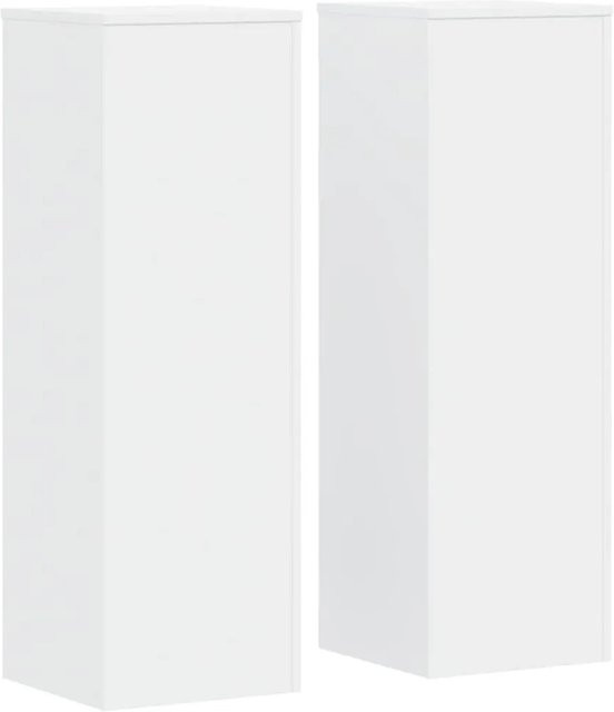 vidaXL Pflanzenständer 2er Set Weiß aus Holzwerkstoff B/T/H: 33 x 33 x 100 cm - Bild 1