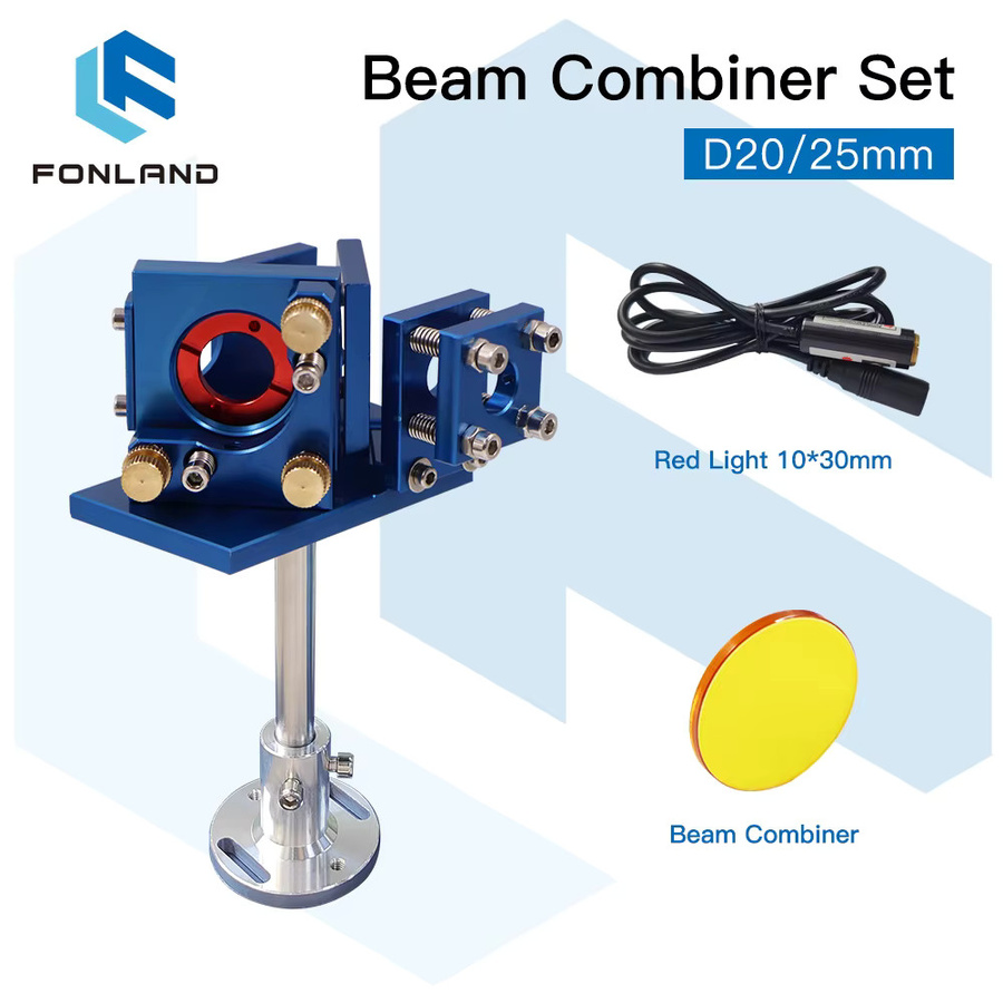 FONLAND Laserstrahl-Kombinierer Set mit Halterung und blauem Laserpointer für CO2-Laser-Gravur- und Schneidemaschinen, 20mm ZnSe - Bild 2