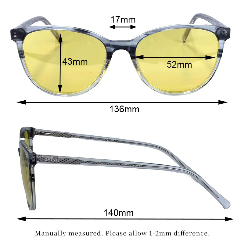 SHINU Sonnenbrille Cat Eye, Acetat, Vollrand, Damen, Photochrome - Bild 2