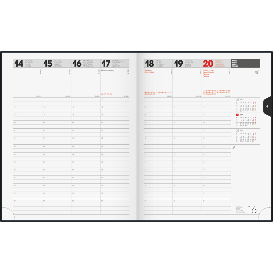 BRUNNEN Buchkalender Manager Wt 7 Weektimer 2027 in Schwarz und Rot mit Wochen- und Monatsübersicht - Bild 2