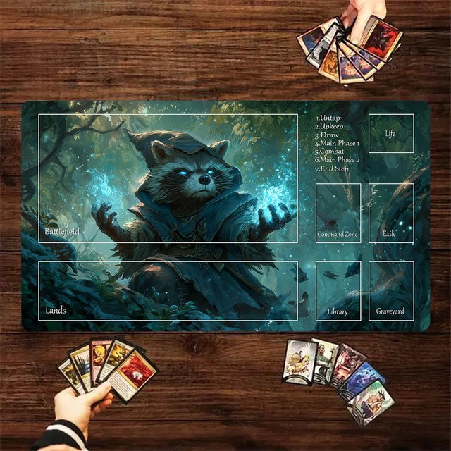 Potdemiel Magic MTG Playmat Rabbit Archer Raccoon, Mausmatte, Bunt / Mehrfarbig - Bild 1
