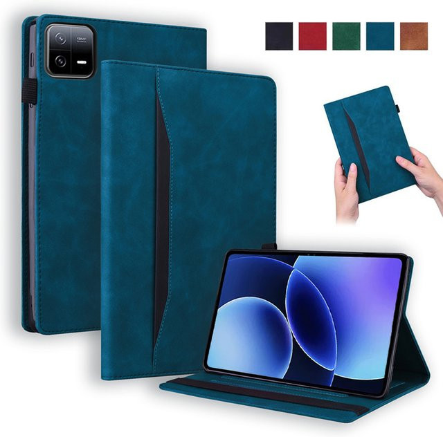 Luxus PU Leder Wallet Tablet Hülle für Xiaomi Pad 8 und Pad 8 Pro 11,2 Zoll in Blau - Bild 1