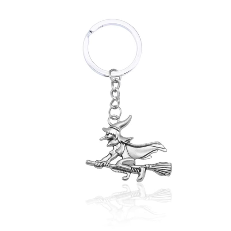 ZRM Anhänger Hexe Reiten Besen, Silber, Unisex, Vintage - Bild 2