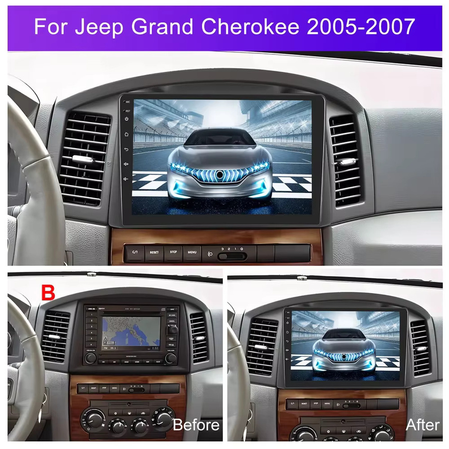 Icreative Android Auto Radio für JEEP Grand Cherokee 2004-2007 mit Multimedia, Wireless Carplay, Navigation und GPS, Schwarz - Bild 3
