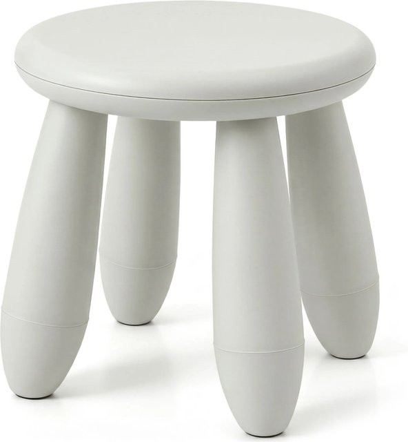 Relaxdays Kindersitzhocker aus Kunststoff in Weiß, kippsicher und formstabil, Höhe: 26 cm, Durchmesser: 28 cm - Bild 1