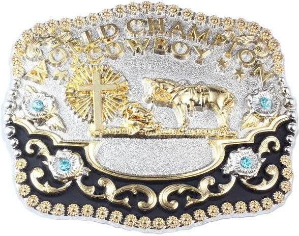 Super Six Gürtelschnalle, Betender Cowboy, beige, Herren - Bild 1