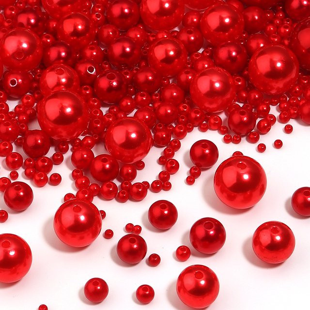 louleur Perlen, Imitation Perle, Rot, Rund, Unisex - Bild 1