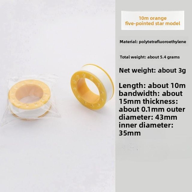 MENGN Top PTFE Dichtungsband Weiß für Rohrleitungen und Wasseranschlüsse, Breite: 15 mm, Dicke: 0,1 mm, Länge: 10 m - Bild 1