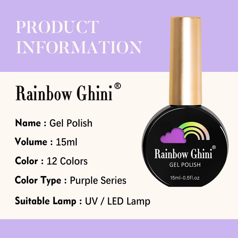 Rainbow Ghini Nagellack, lila, 15 ml - Bild 3