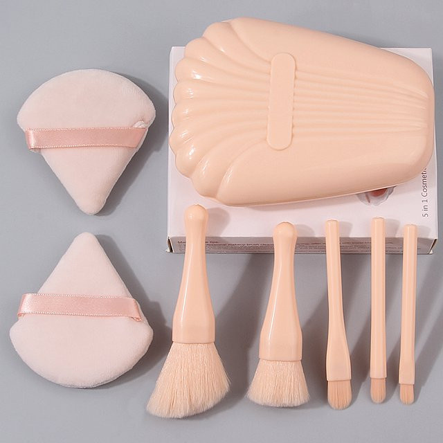 KOSSHOW Make-up-Pinsel-Set, 5-teilig, mit 2 Puderquasten und Aufbewahrungsbox, Unisex - Bild 1