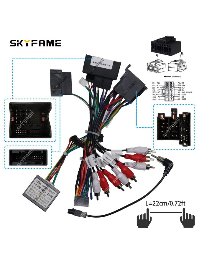 Skyfame 16pin Kabelbaum Adapter mit Canbus Box für Audi A4 S4 TT A6 A3 S3 Android Radio OD-AD-01 G-RZ-AUDI51 - Bild 5