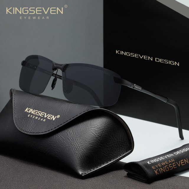 KINGSEVEN Sonnenbrille, randlos, rectangular, Metall, Unisex - Bild 1